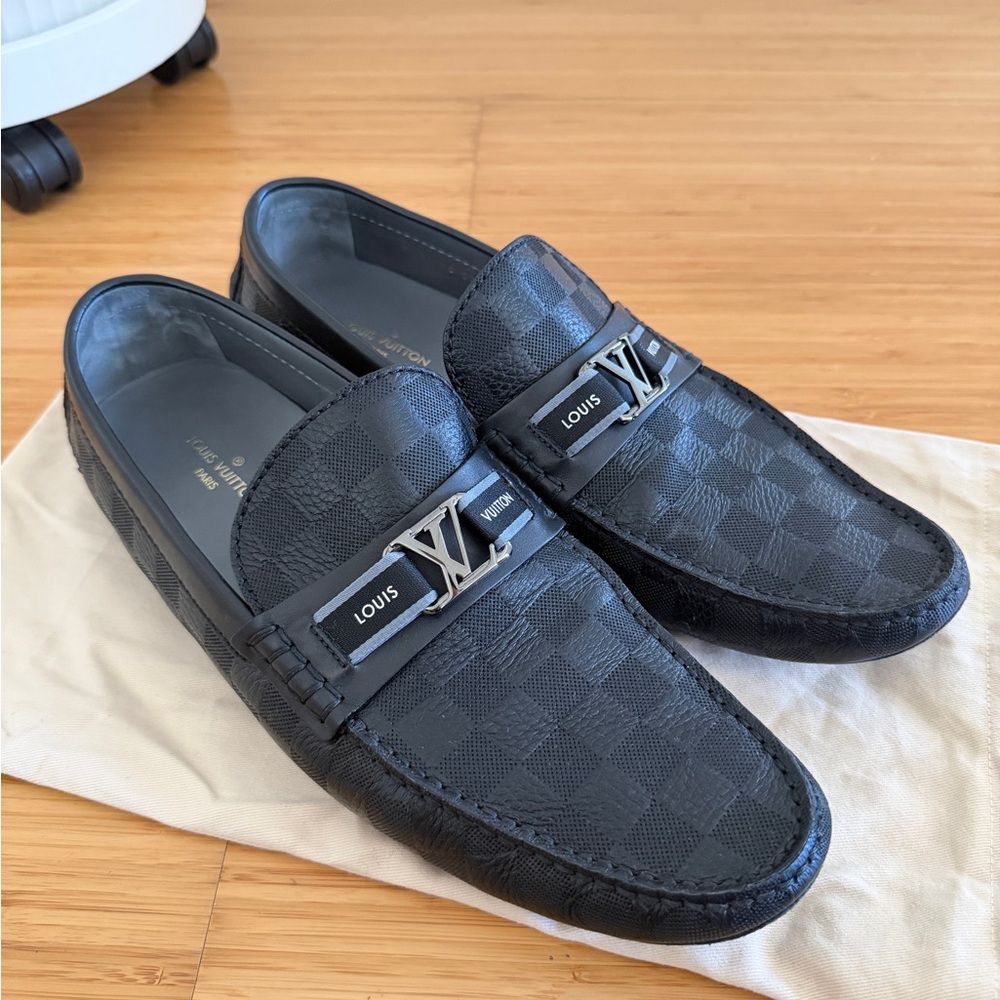 Louis Vuitton Checkered Black Loafers